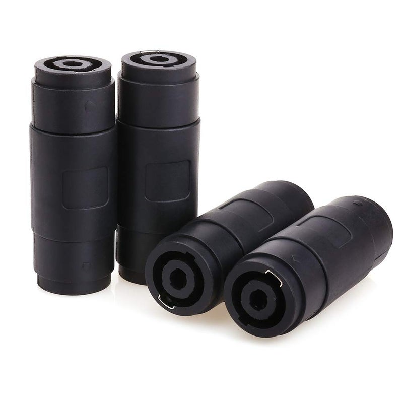 NANYI NL4FC speakon Cable NL4MMX Connector Adapter, 4Pin Speaker/Amp Speakon Female to Female Plug Jack Straight Coupler Cable Connector - 4 Pack - Image 1